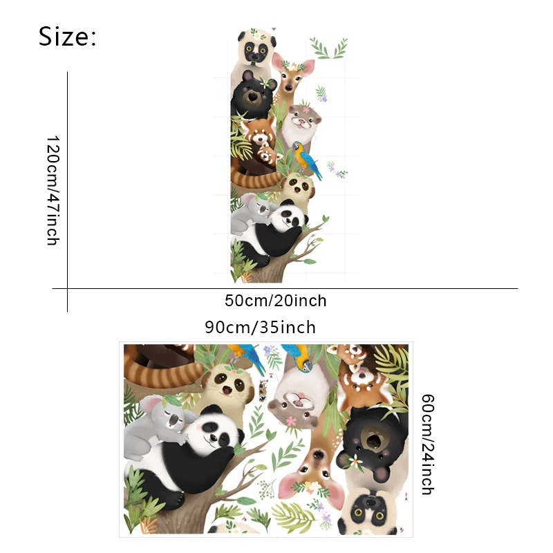 

New Cartoon Forest Animals Home Decor Wall Art Sticker Poster For Kids Bedroom Vinyl Murals Wallpaper PVC Decoration Accessories