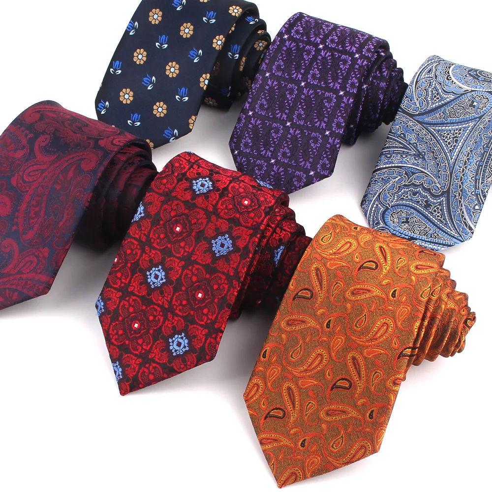 

New Classic Tie Floral Woven Neck Tie For Wedding Business Suits Groom Paisley Ties Men's Necktie Jacquard Neck Wear Gifts