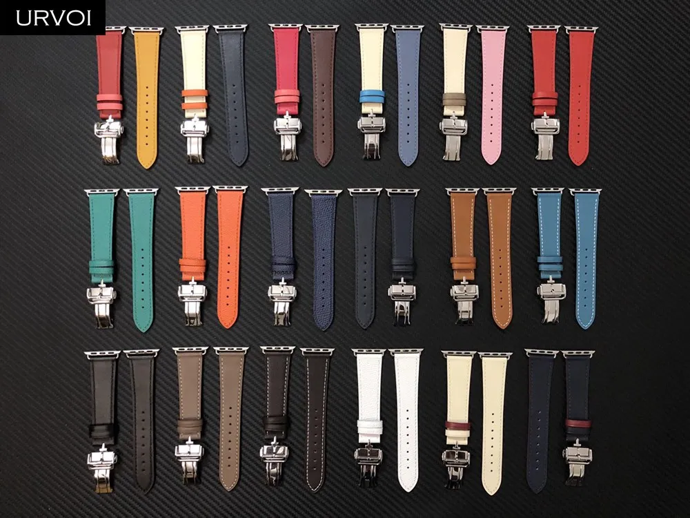 URVOI раскладной ремешок с пряжкой для Apple Watch 5 4 3 2 1 ремешок для iwatch Ремень Один Тур Дизайн Свифт кожа 38/40 42/44 мм