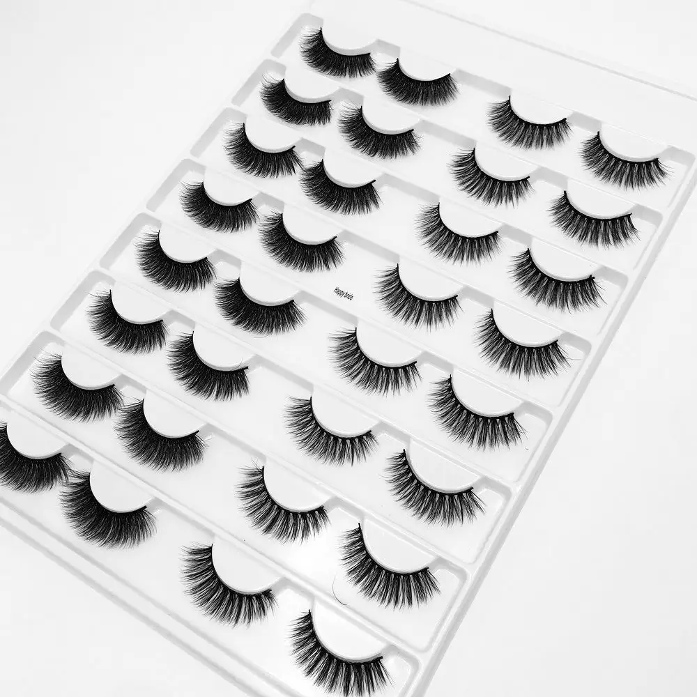 16pair 16 16 пар Мультипак 3D Мягкие норковые Накладные ресницы ручной работы пушистые длинные ресницы натуральные инструменты для макияжа глаз Искусственные ресницы - Цвет: 16pair 16