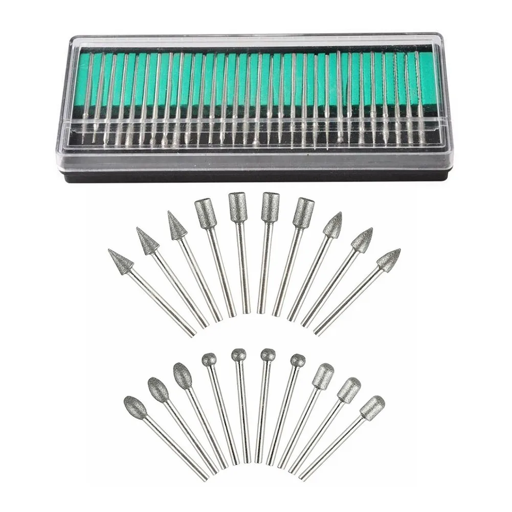 

30Pcs+20pcs Diamond Burr Engraving Rotary Tool Drill Bit Kit Burrs Bur 2 Kits Used With Electric Mill /hanging Mill / Bench Mill