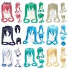 2020, парик для косплея из аниме, рандомный шутер в стиле рок, желтый, синий, синтетические волосы для девочек, аксессуары для вечеринок