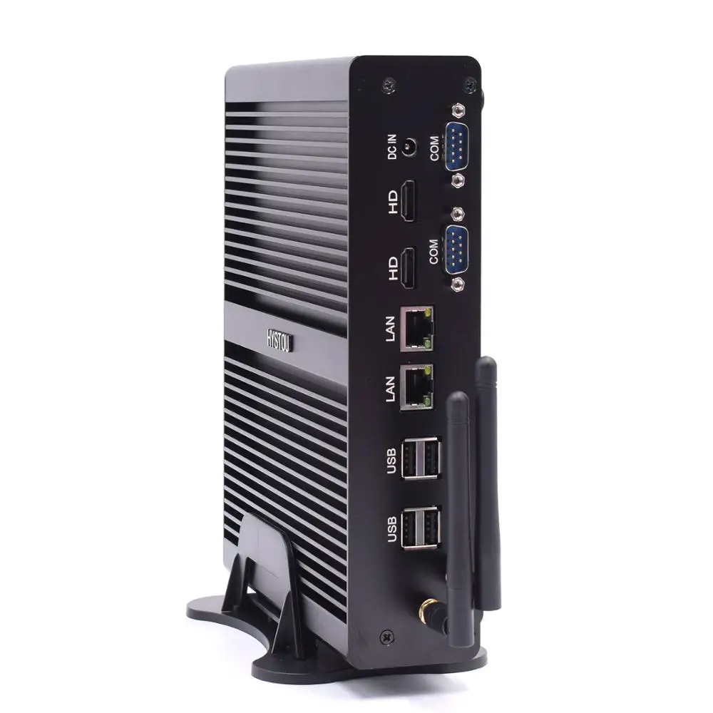 Мини-ПК без вентилятора i7 i5 i3 двойной 4K HD Выход 2 LAN порта два Coms поддержка SD-карты