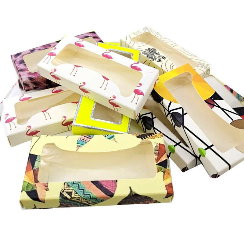 

NEW 20/50/100pcs Packing box for eyelash blank eyelashes package Multicolor paper box Eyelashes DIY flash packing box makeup