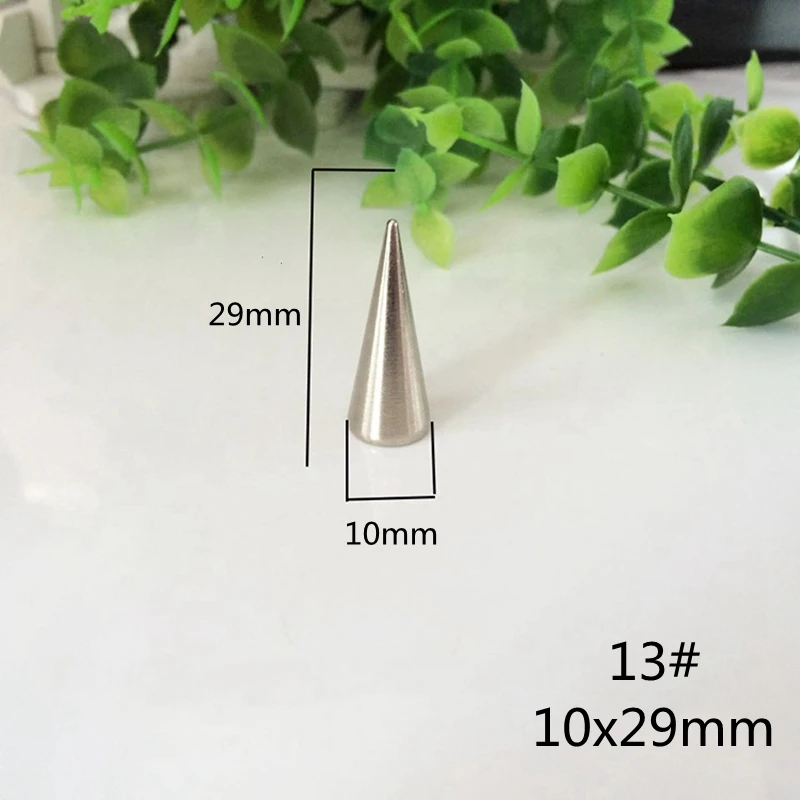 13(10x29mm) Латунные шипы в форме пули панк одежды заклепки Шпильки для сумки, шляпы, обуви, кожаный чокер diy аксессуар для рукоделия - Цвет: 13(10x29mm)