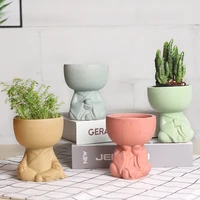 4pcs cute minimalist buddha flowerpot mini succulent plant pot creative ceramic planter vase bonsai pots home desktop decoration