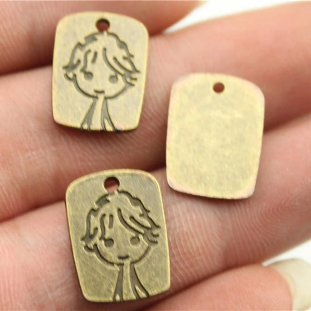 

WYSIWYG 20pcs Charms Boy DIY Jewelry Findings Antique Bronze Plated 17x12mm Boy Charms