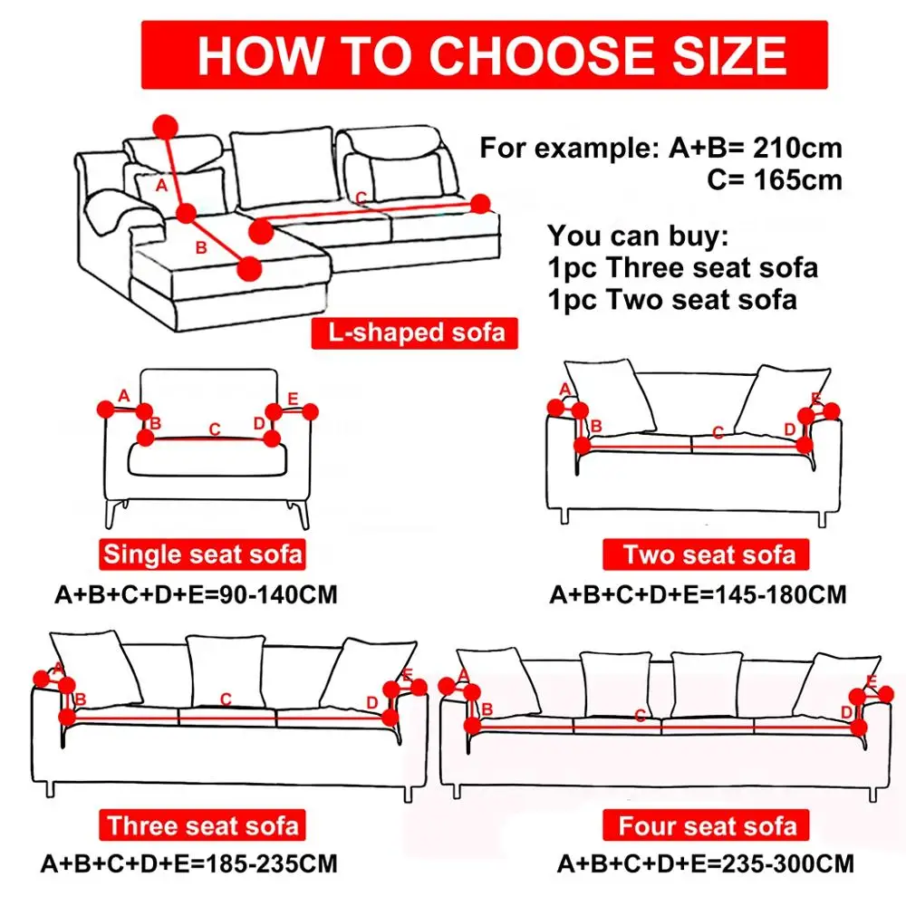 

Single/Two/Three Seat Stretch Slipcovers Sectional Elastic Stretch Sofa Cover for Living Room Couch Cover L shape Armchair Cover