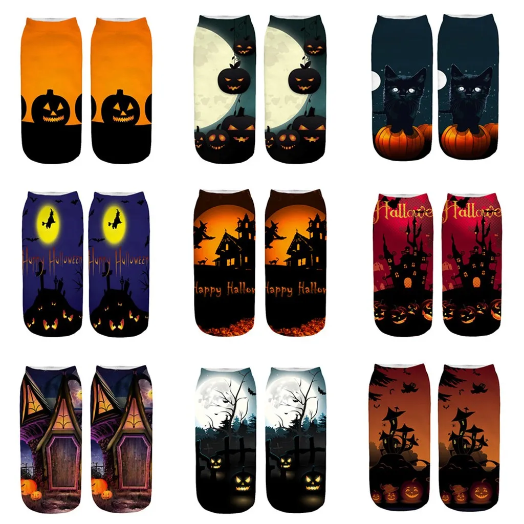 Горячие Новые повседневные рабочие деловые носки 3D Хэллоуин с принтом в виде