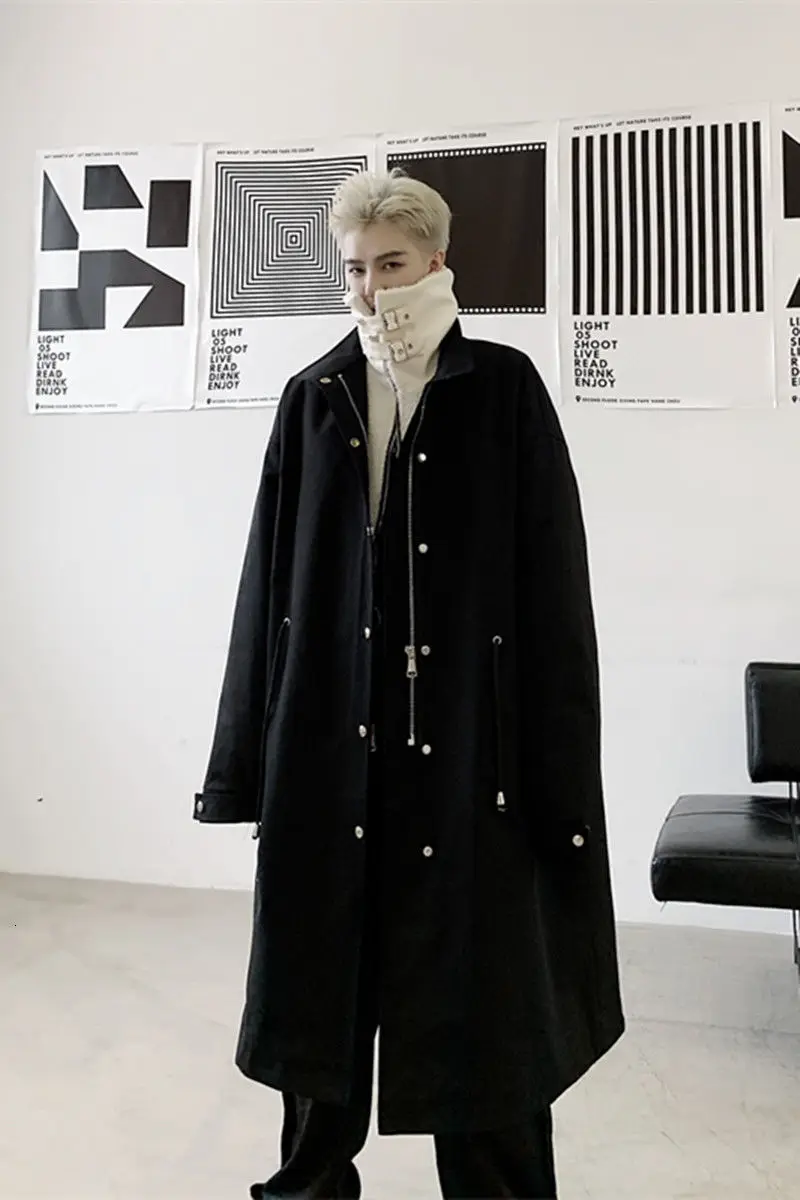 

IEFB autumn winter men's patchwork lamb woolen lapel collar cotton padded coat mid length zipper thick clothes casual 9Y4671