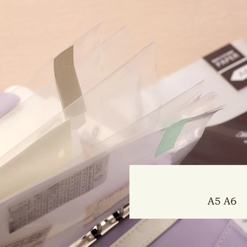 Прозрачный держатель для файлов ноутбука A5 A6 10 шт. 6 отверстий свободная сумка с