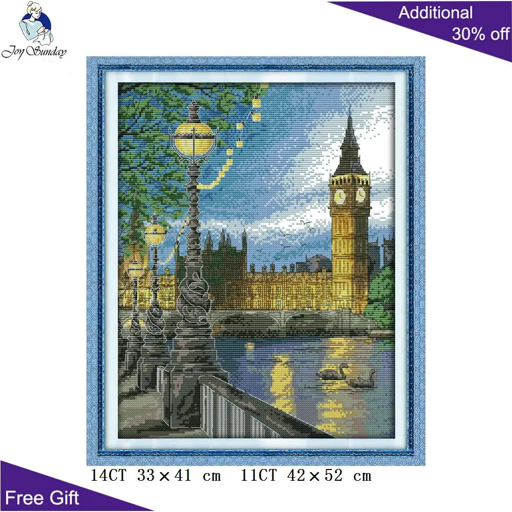 Ваш подарок Лондонская колокольная башня вышивка F162 подсчитанный и отпечатанный