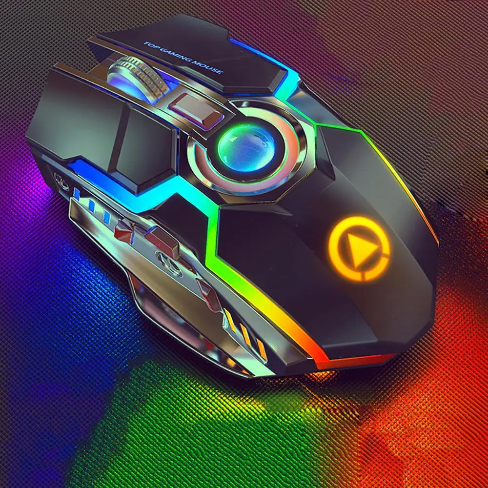 wireless mouse 1600dpi rechargeable mute gaming mouse rgb breathe backlight optical mouse electroplated laptop computer mouse free global shipping