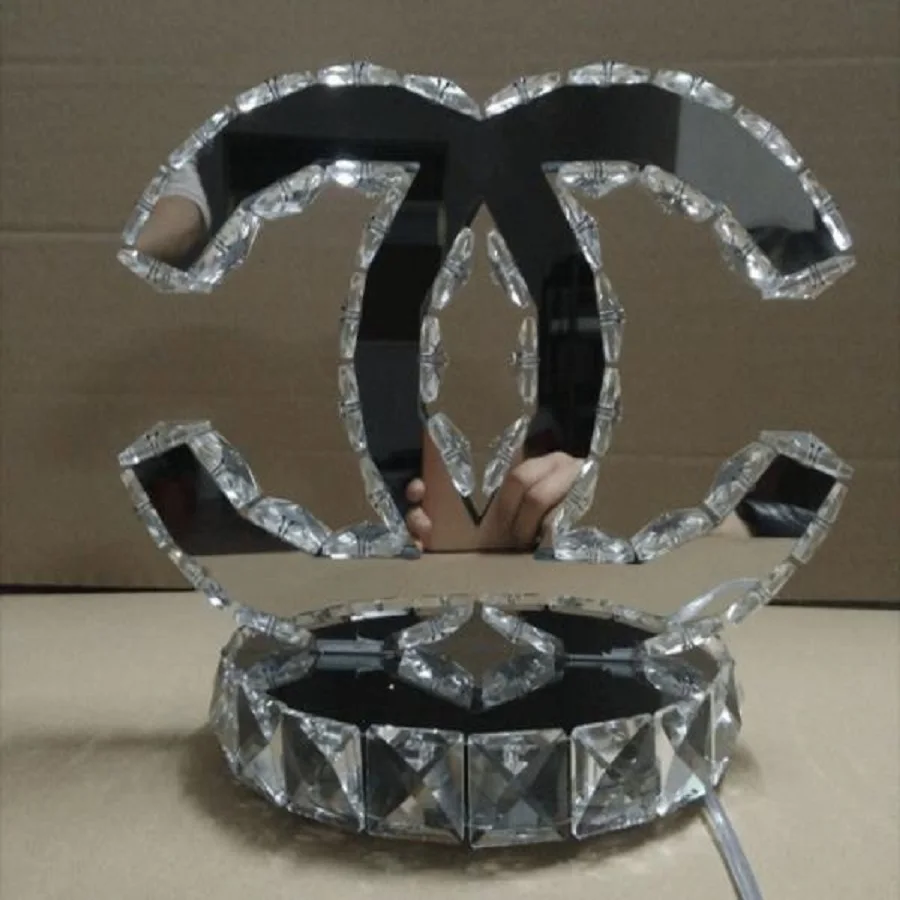 24x26cm Светодиодный хрустальный Настольный светильник прикроватный свет для чтения из нержавеющей стали хрустальные настольные лампы светильник де меса Лампе де стол для спальни - Цвет абажура: 24x26cm