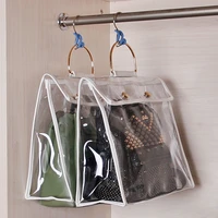 2pc transparent handbag organizer women bag wardrobe closet hanging storage pouch zipper pvcdust proof anti mould waterproof