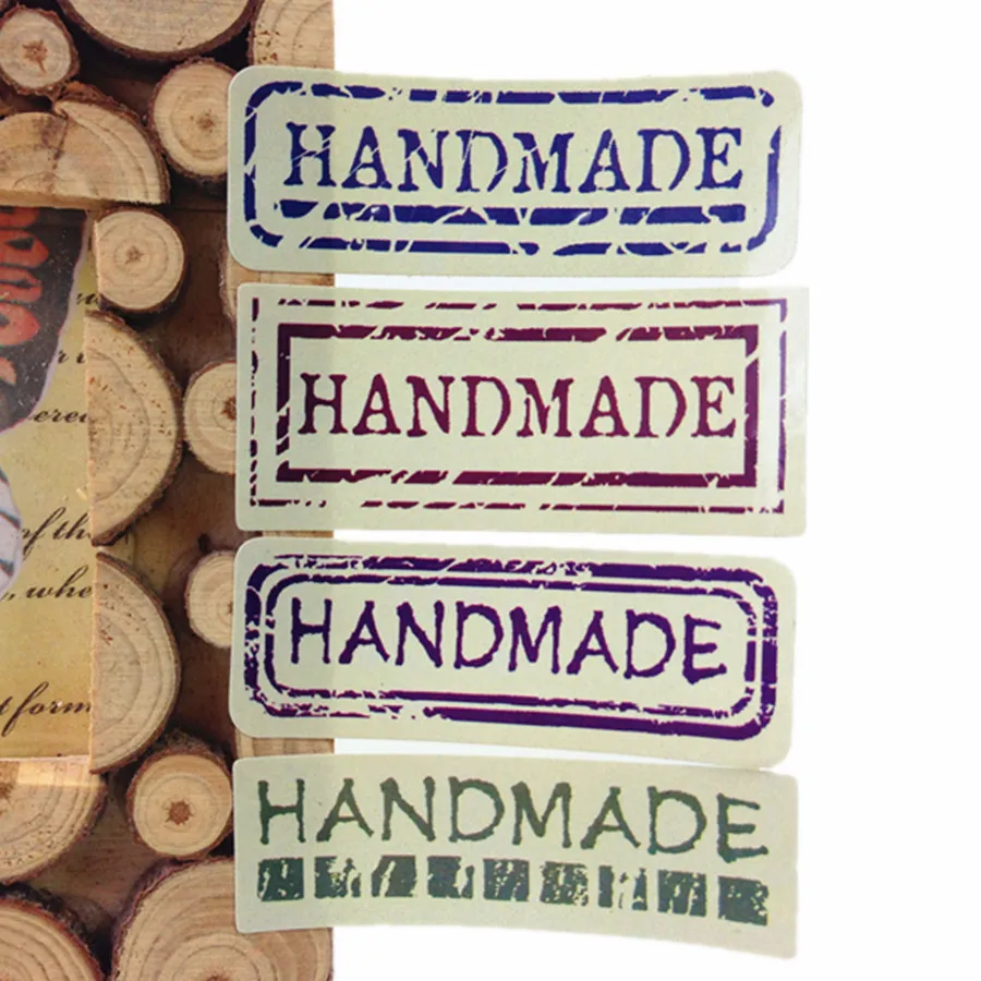 

800pcs Color graffiti HANDMADE Rectangular seal Label Adhesive Gift Cake Packaging Stickers Scrapbooking free shipping