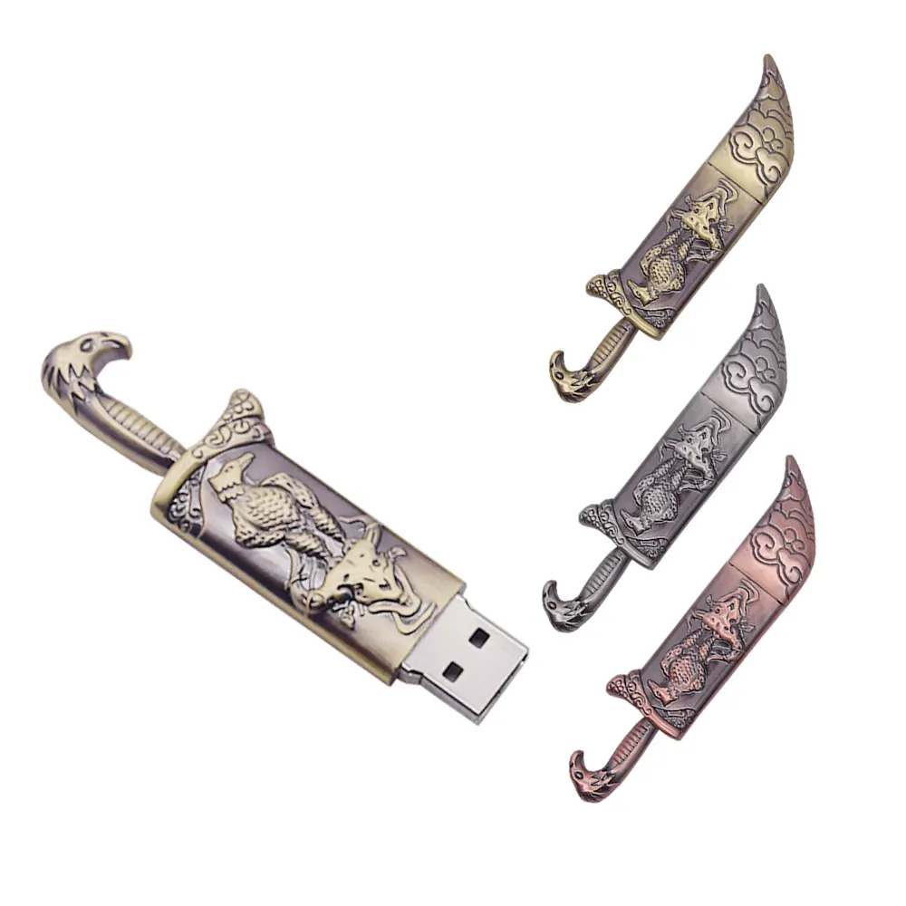 

New styles Knife model metal Usb 128gb flash drive 64GB 32GB 16GB 8GB 4gb pen drive USB2.0 pendrive memory stick free shipping