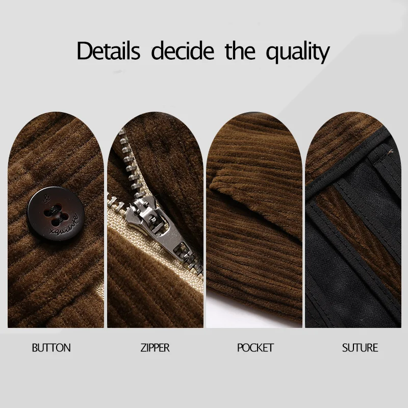 

2020 autumn and winter new corduroy thick men's pants Classic solid color business casual trousers Straight Loose Formal pants