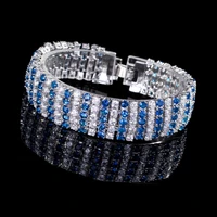 s925 sterling silver bracelet fashion trend ladies exquisite colored aaa zircon bracelet wedding jewelry gemstone bracelet