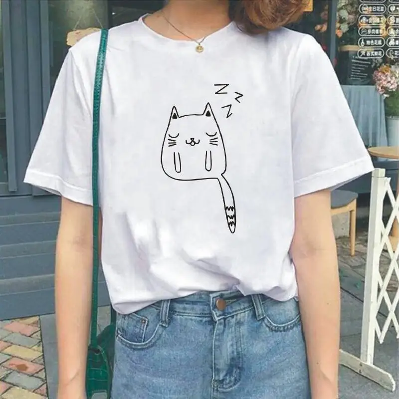 

Летняя Повседневная футболка с коротким рукавом, женские футболки с забавным мультяшным принтом, милая рубашка в стиле Харадзюку, женская ф...