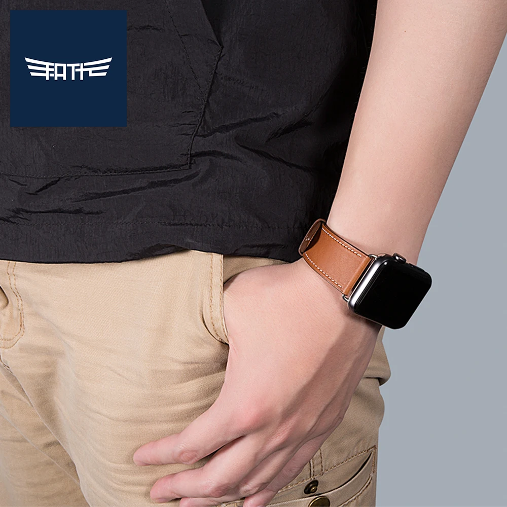 Кожаная Петля FATT для iWatch 4 40 мм 44 спортивный ремешок один тур Apple watch 42 38 Series 1 & 2