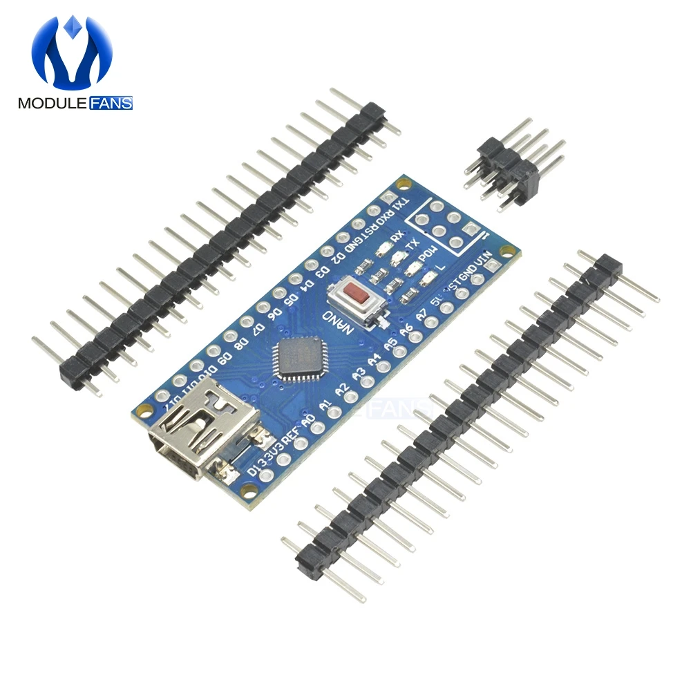 Контроллер Nano 3 0 совместимый с arduino CH340 USB-драйвер V3.0 ATmega328 плата без кабеля 2 шт.