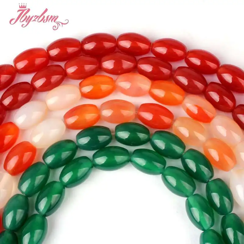 Бусины из натурального агата гладкие овальные бусины 8 х12 мм незакрепленные для