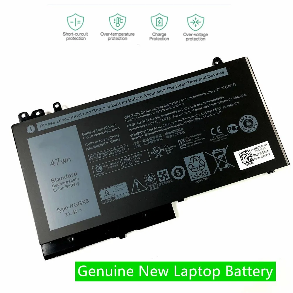 

ONEVAN Genuine NGGX5 Laptop Battery For DELL Latitude E5270 E5470 M3510 E5570 E5550 5570 JY8D6 954DF 0JY8D6 11.4V 47WH