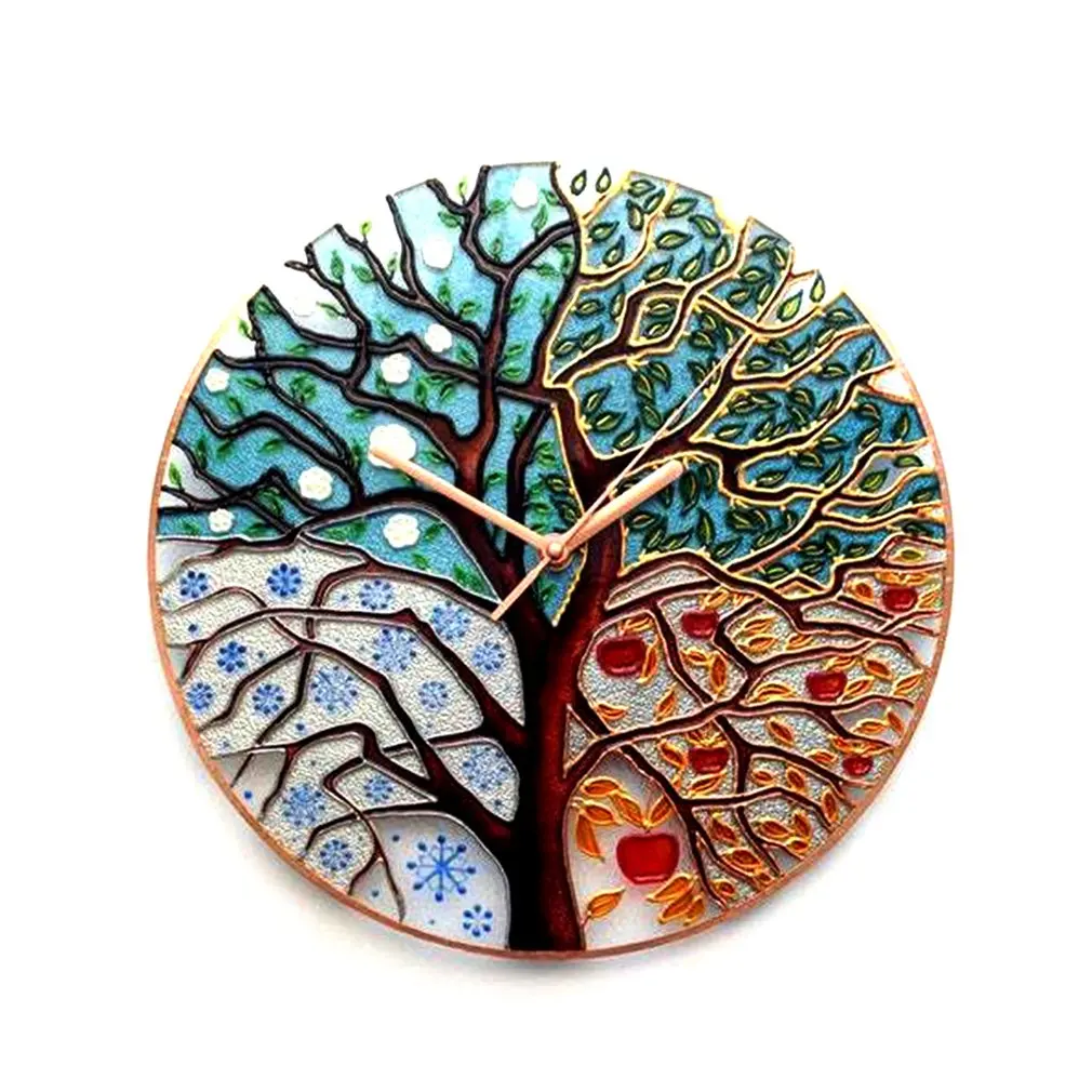 

Tree Of Life Wall Clock Tree Easy Wall Clock Round Creative Living Room Art Silent Room Wall Clock Modern Design Home Decor