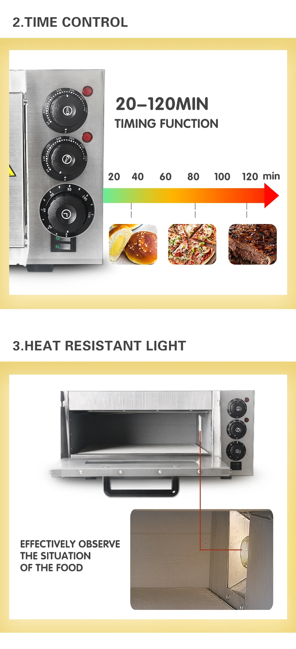 ITOP2000W электрическая печь для пиццы жареный торт курица из нержавеющей стали машина для выпечки одна жареная печь с камнем для пиццы