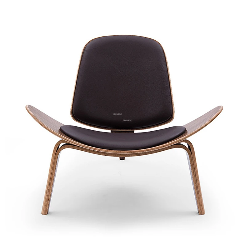 Hans Wegner стиль трехногий каркас стул пепельная фанера ткань обивка гостиной мебель