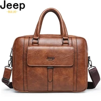 JEEP BULUO High Quality Laptop Business Bag Men Briefcases For Man Handbags Split Leather Office Large Capacity Bags Business