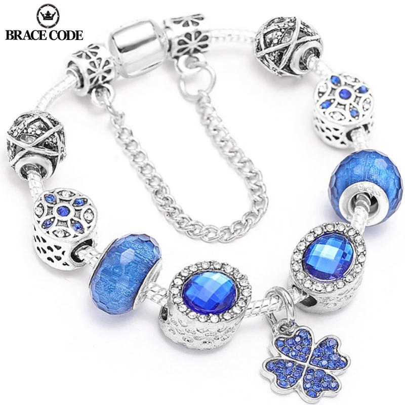 Hight Quality Flower Beads Charm Bracelet Plant Pendant silver-plate Brand For Women Summer Jewelry | Украшения и аксессуары