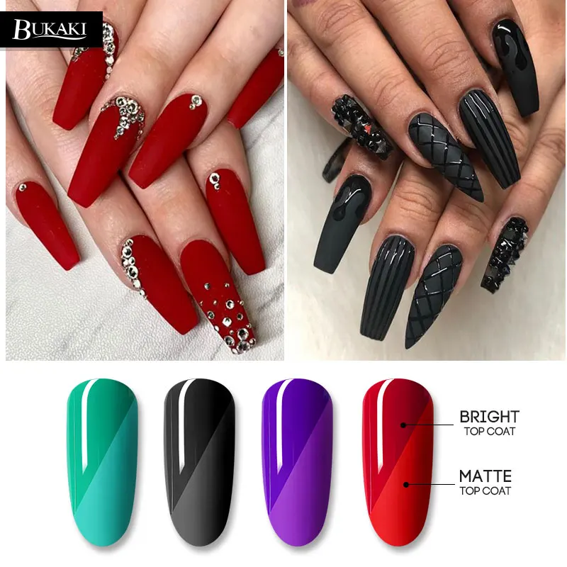 BUKAKI верхнее Базовое покрытие набор 8 мл Защитный матовый УФ-гель лак полувернис