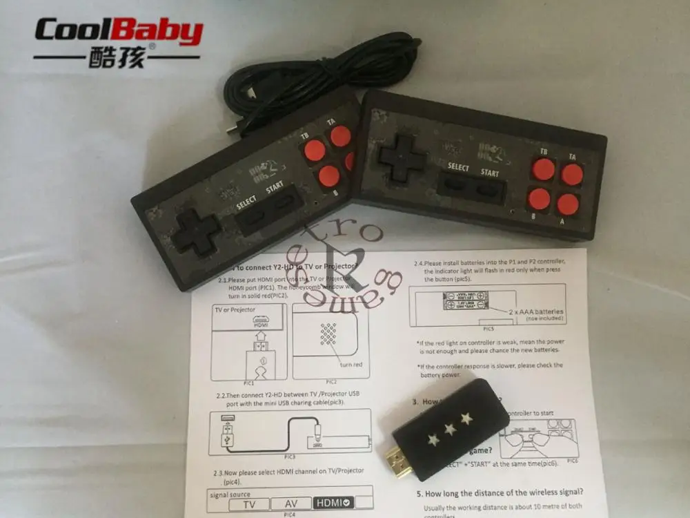 USB Беспроводная портативная ТВ Видео игровая консоль Встроенная 600 классических