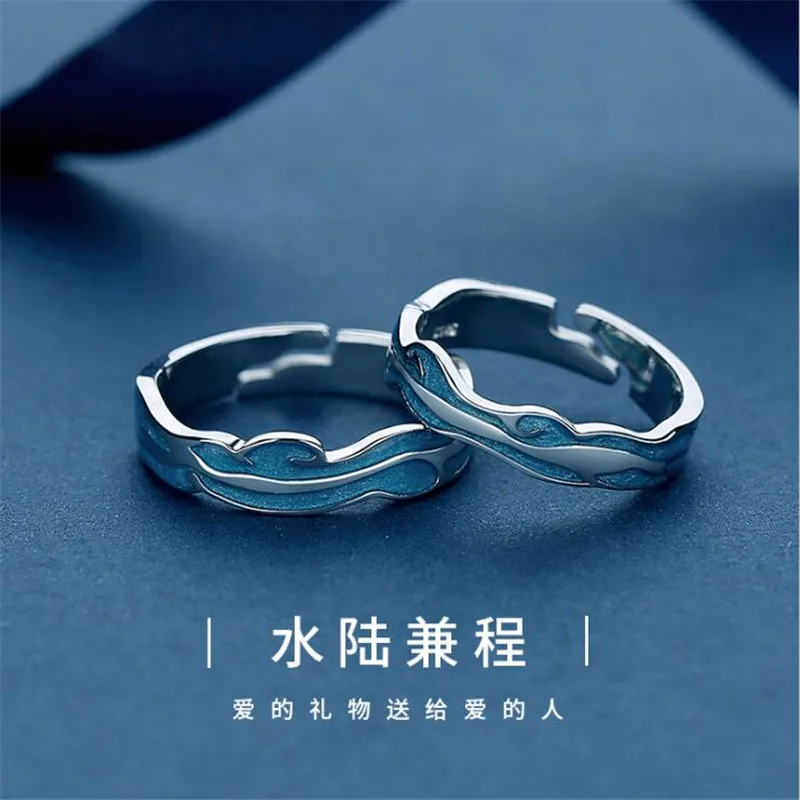 Новая мода вода и земля путешествие синяя эпоксидная 925 стерлингового серебра