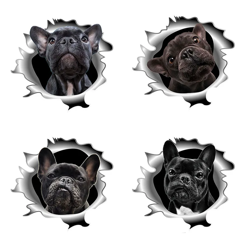 

Three Ratels QD114 Смешные 3D металлические наклейки с трещинами Dogo, Аргентина, наклейка для холодильника, семейная наклейка с металлической поверхн...