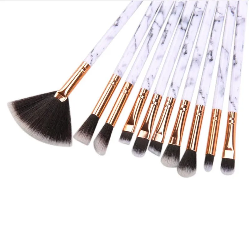 10 шт. кисти для макияжа с мраморной текстурой |