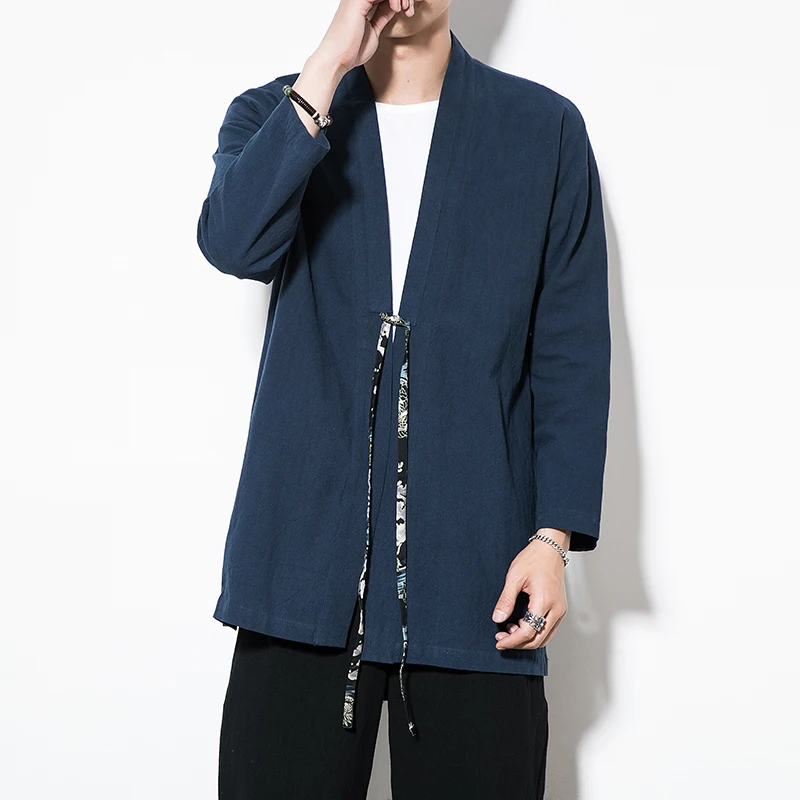 Мужской кардиган в китайском стиле осеннее пальто ветровка мужское китайское