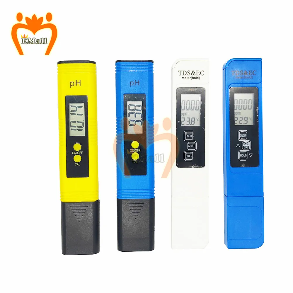 

2Pcs TDS Meter Digital Water Tester Digital 0.0-14.0 PH Meter Test 0-9990ppm TDS&EC LCD Water Purity PPM Aquarium Filter
