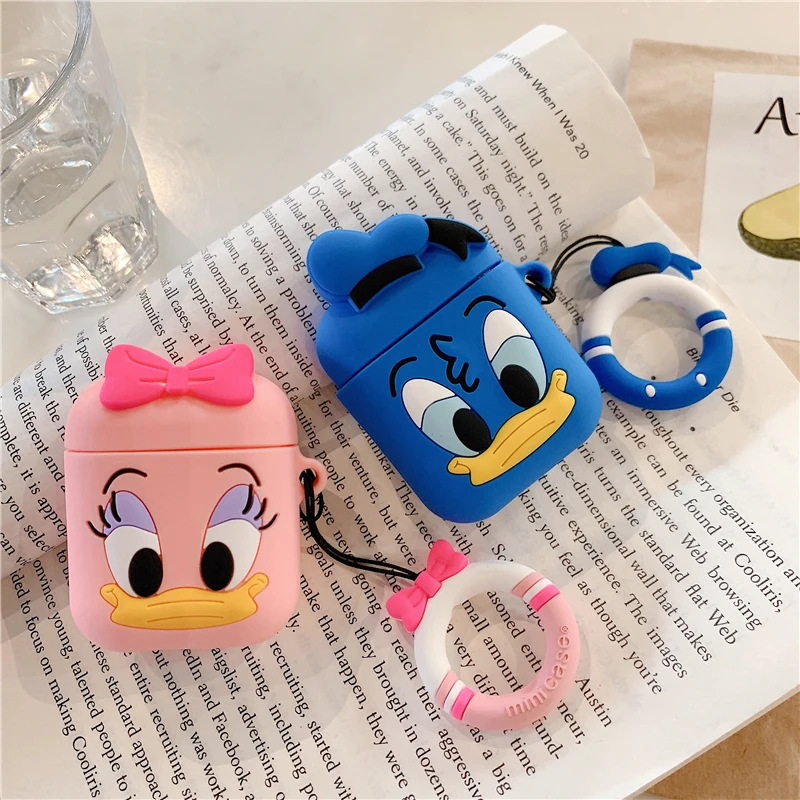 Чехол для Airpods 2 Силиконовый чехол Apple милый наушников 3D защитный | Электроника