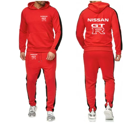 

2020Hoodies Men for Nissan GTR Car Logo Printed Sweatshirt Fashion Men Hoodie Casual Fleece Male Hoodies Pants Suit 2Pcs