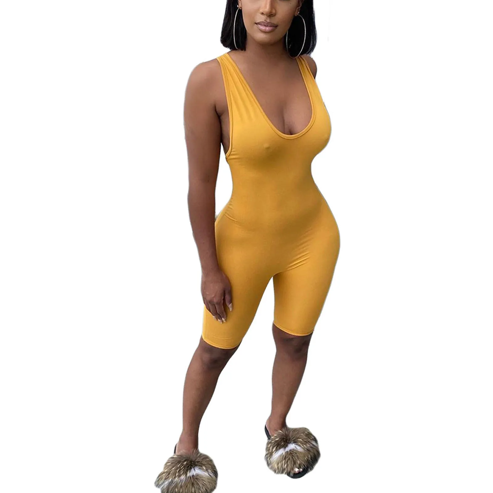 

Fashion Women Sleeveless Gym Clothing Back Strap Cross Street woman Rompers bar club Bodycon Set Sports Rompers Fitness Jumpsuit