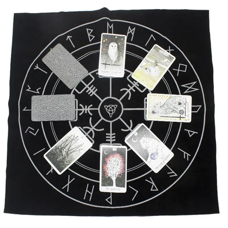 

20x20cm Altar Tarot Card Bag Party Tablecloth Board Game Tablecloth Divination Witchcraft Velvet Tapestry Retro Black Purple