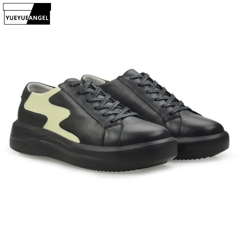 Мужские низкие кроссовки из натуральной кожи повседневная обувь на плоской