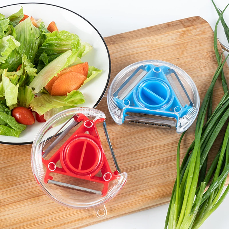 В комплект входят 3 лезвия мульти Овощечистка Slicer Нержавеющая сталь Нож