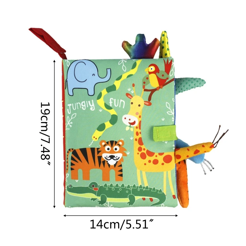 

Kids 3D Animal Tails Cloth Book Baby Puzzle Montessori Toy Newborn Toddler Development Educational Learning Books Gift