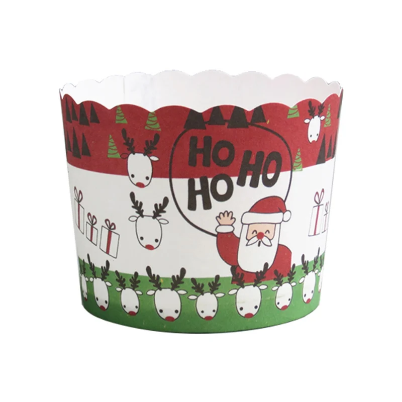 100 шт Счастливого Рождества маленькая бумажная чашка для кекса коробка выпечки