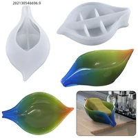 diy silicone resin mold leaf shaped soap storage box mold jewelry storage container for craft home dec making candle holder