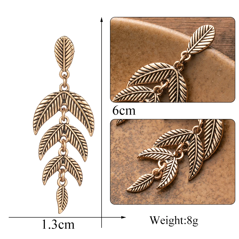 Винтажные висячие серьги в стиле бохо для женщин женские этнические с золотыми